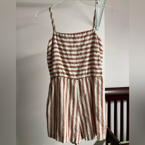 C & C California Pants - C & C California Women’s Romper/One Piece, Size 2, Faded Maroon/White